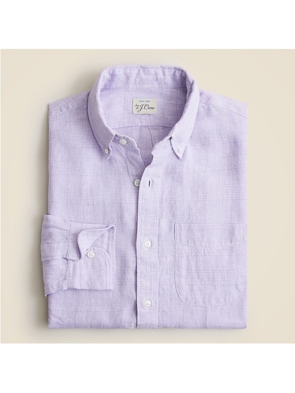 J.Crew Baird McNutt Irish linen Classic button up shirt Large Lilac Preppy NWT